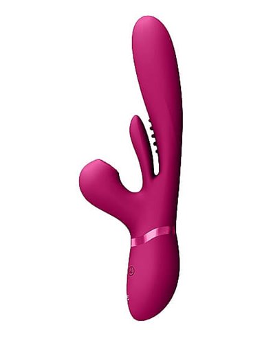 Vive Thrusting Gspot Flapper, PulseWave Clit Stimulator Pink