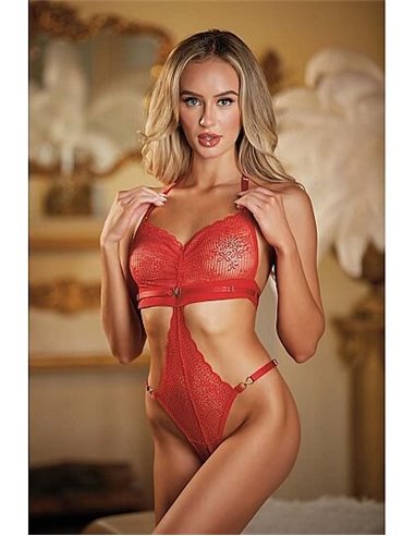 Allure Halter Ouverte Lace Teddy OS