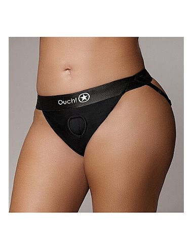 Ouch Vibrating Strap-on Panty Harness Open Back XL/XXL