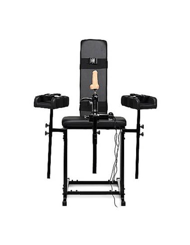 Master Series Obedience Chair with Sex Machine Black