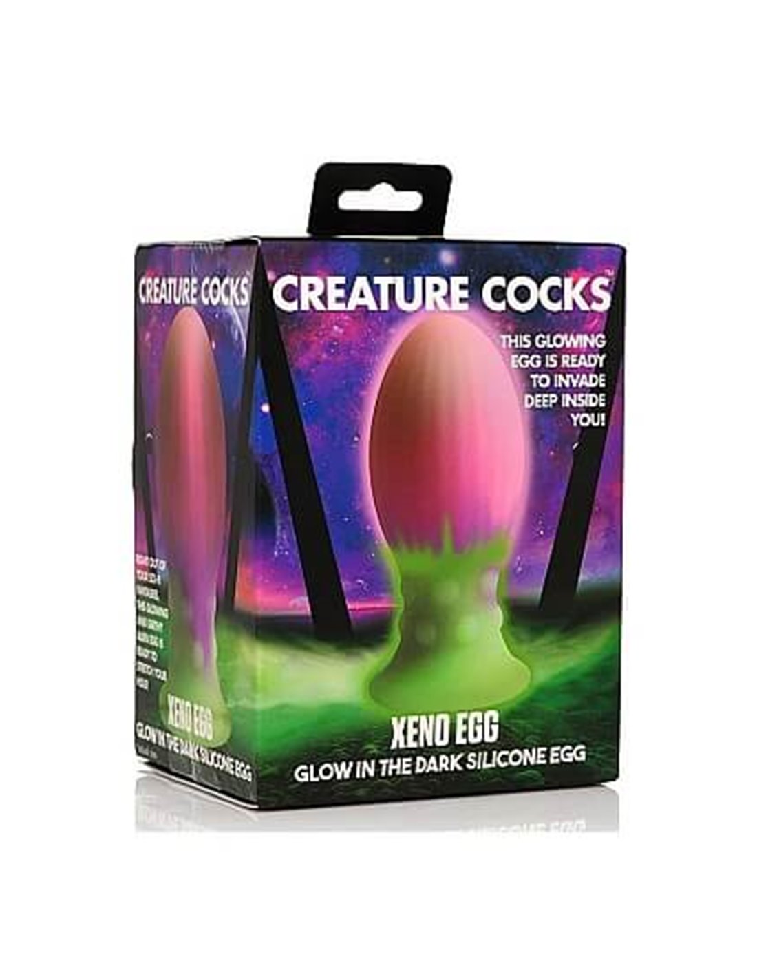Creature Cocks Xeno Egg Glow in the Dark Silicone Egg Large Pink photo pic