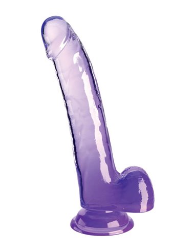 Pipedream King Cock Clear 9 with Balls Purple