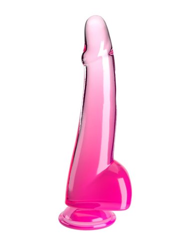 Pipedream King Cock Clear 10 with Balls Pink