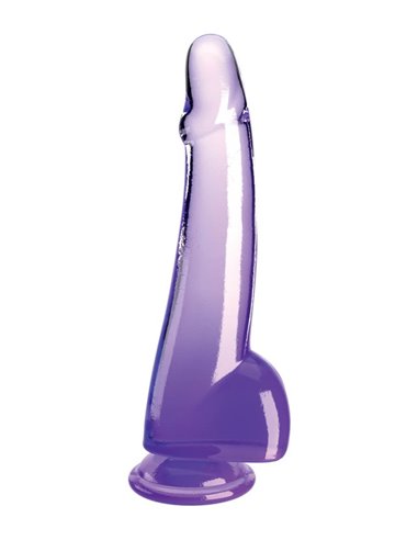 Pipedream King Cock Clear 10 with Balls Purple