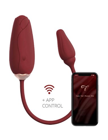 Viotec Flora Wearable Vibrator with App Control Gold and Wine Red