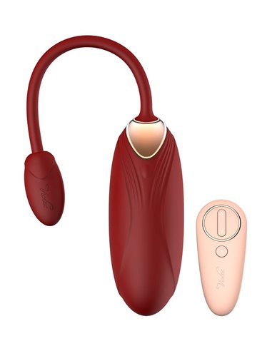 Viotec Oliver Wearable Vibrator with Remote Control Gold and Wine Red