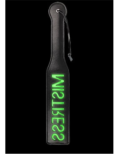 Ouch Mistress Paddle Glow in the Dark Black Neon Green