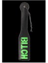 Ouch Bitch Paddle Glow in the Dark Black Neon Green