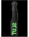 Ouch Slut Paddle Glow in the Dark Black Neon Green