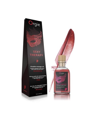 Orgie Lips Massage Kit Strawberry 100 ml