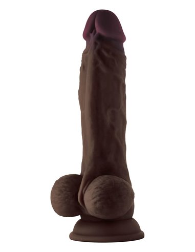 Shaft Model A 8.5 Inch Liquid Silicone Dong with Balls Pine Mahogany