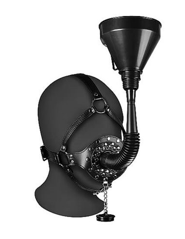 Ouch Open Mouth Gag Head Harness with Funnel