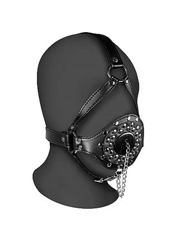 Ouch Open Mouth Gag Head Harness with Plug Stopper
