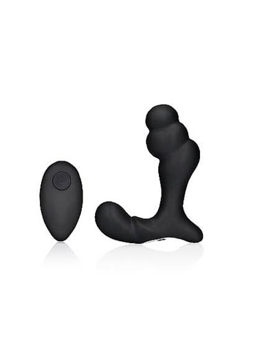 Ouch Stacked Vibrating Prostate Massager with Remote Control Black