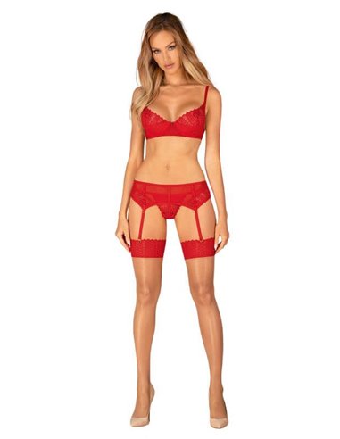 Obsessive Ingridia 3 Piece Set Red Xs/S