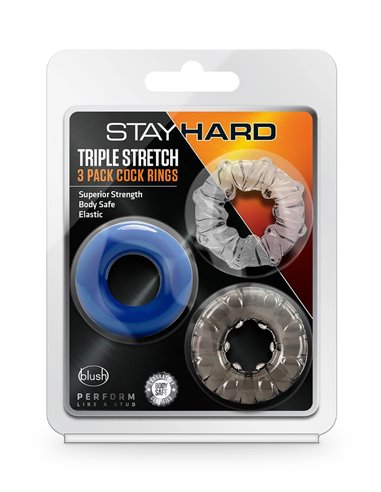 Blush Stay Hard Triple Stretch 3 pack Cockrings