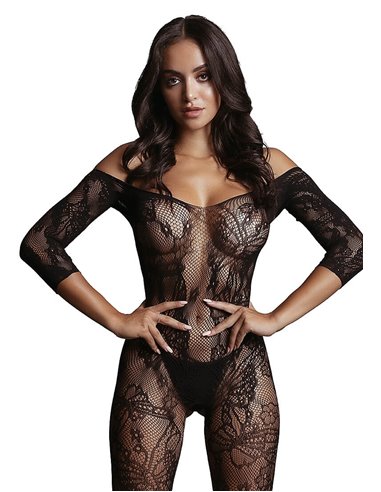 Le Desir Lace Sleeved Bodystocking One Size