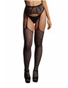 Le Desir Fishnet and Lace Garterbelt Stockings One Size