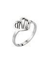 Ring Stainless Steel Heart Adjustable 