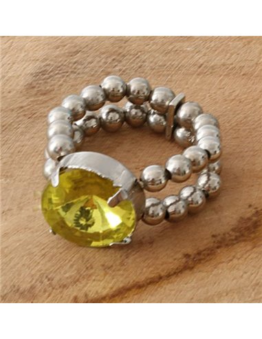 Elastic Ring with Yellow Stone