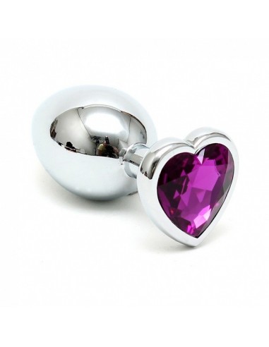 Rimba butt plug small with a purple heartshaped cristal