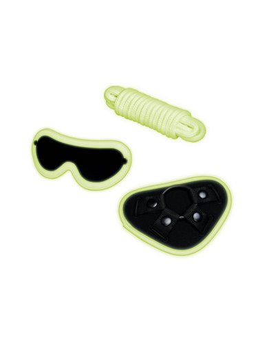 Whipsmart 4pcs Glow in the Dark Strap-on Set with Eyemask and Rope