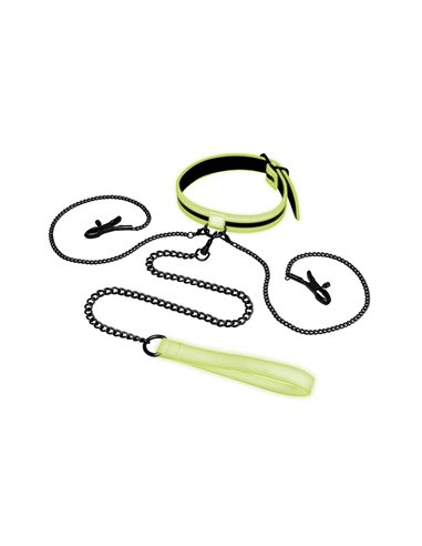 Whipsmart Glow in the Dark Collar and Nipple Clips