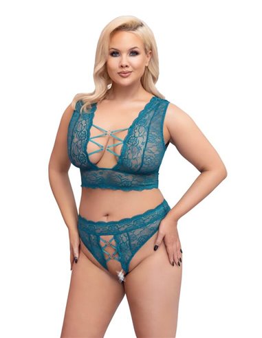 Cottelli Collection Green Bralette and string XXXL