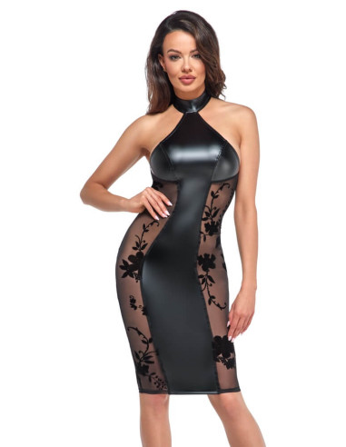 Noir Exclusive Dress in an Elegant Material Mix XL