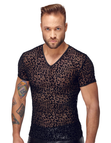 Noir Elegant leopard Velvet Shirt M