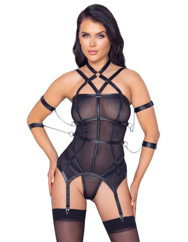 Cottelli Collection Basque and string with 4 Restraints S