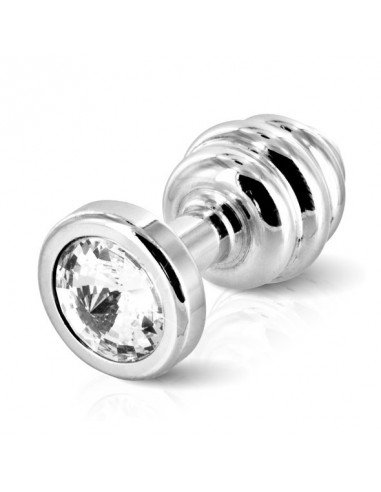 Diogol Anni Buttplug ribbed silver 30 mm