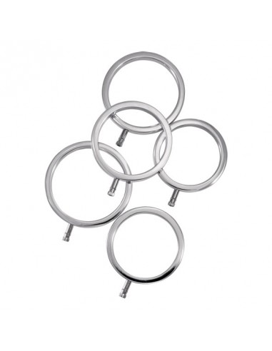 Electrastim Solid metal cock ring set 5 sizes