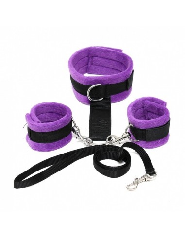 Rimba Soft collar to wrist cuff set purple