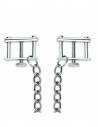 Rimba Adjustable nipple clamps with chain Silver