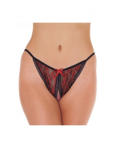 Amorable Open tanga red flowers