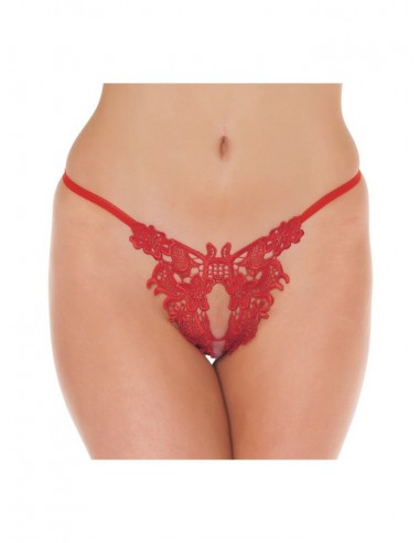 Amorable open red thong