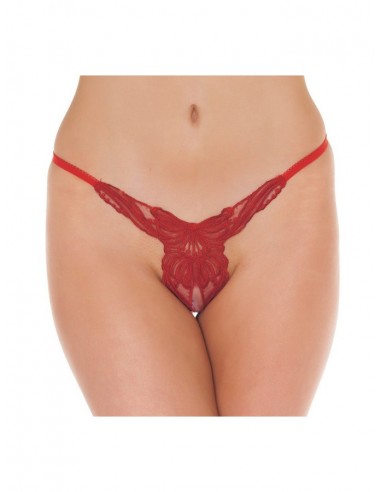 Amorable red open thong