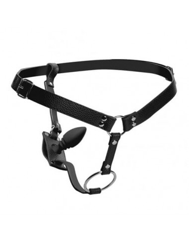 Strict Harness with cock ring and anal plug