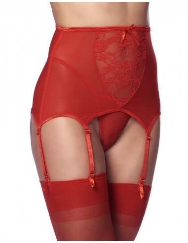 Amorable Suspenderbelt with G-string and stockings red S/M