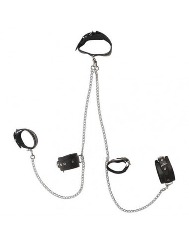 Zado Bondage harness with collar and cuffs