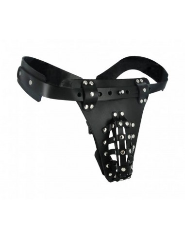 Strict Leather The safety net leather male chastity belt