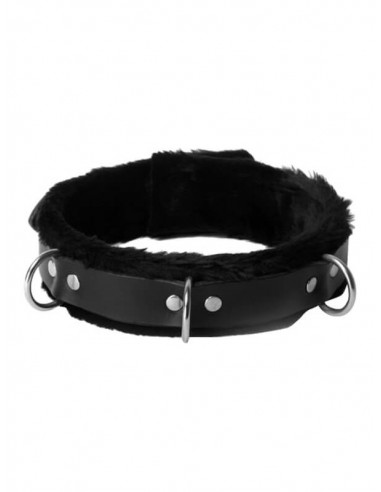Strict Leather Narrow fur lined collar