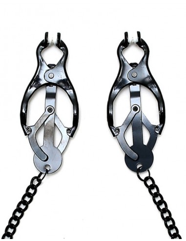 Rimba Butterfly Nipple clamps with chain black