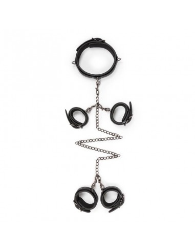 Fetish set Collar, ankle and wrist cuffs