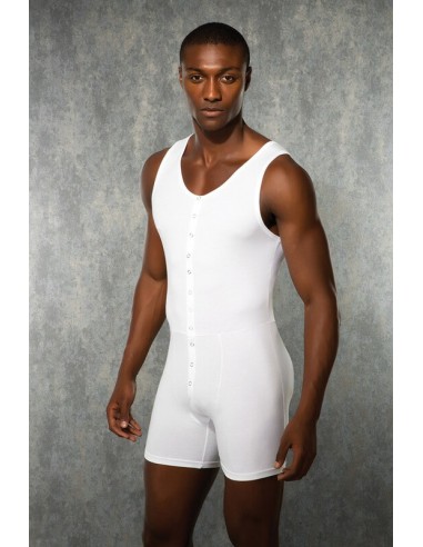 Doreance Mens body with snaps white XL