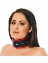 Rimba Luxe gevoerde halsband met Rode rand S/M