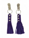 Rimba Nipple clamps with little leather whips purple