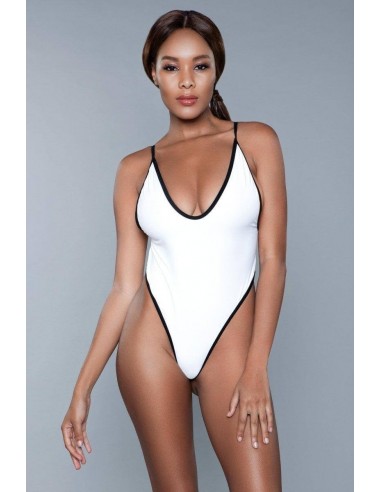 Be Wicked Swimwear Payton Swimsuit White Black XL