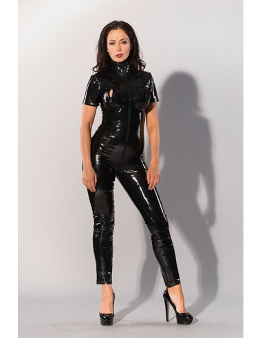 Guilty Pleasure Datex catsuit with zipper black XXL
